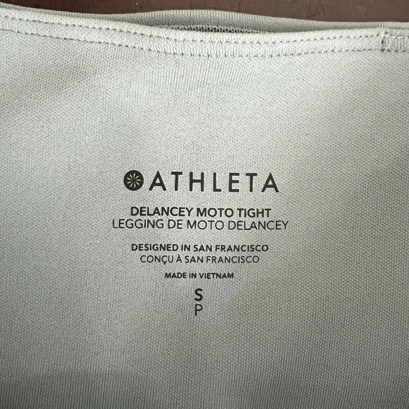 Athleta Sage Green Delancey Moto Tight Leggings Zipper Ankle Women’s Size Small - Picture 9 of 11